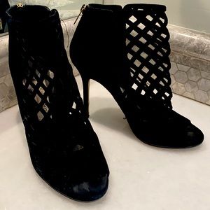 Jimmy choo suede open toe boots